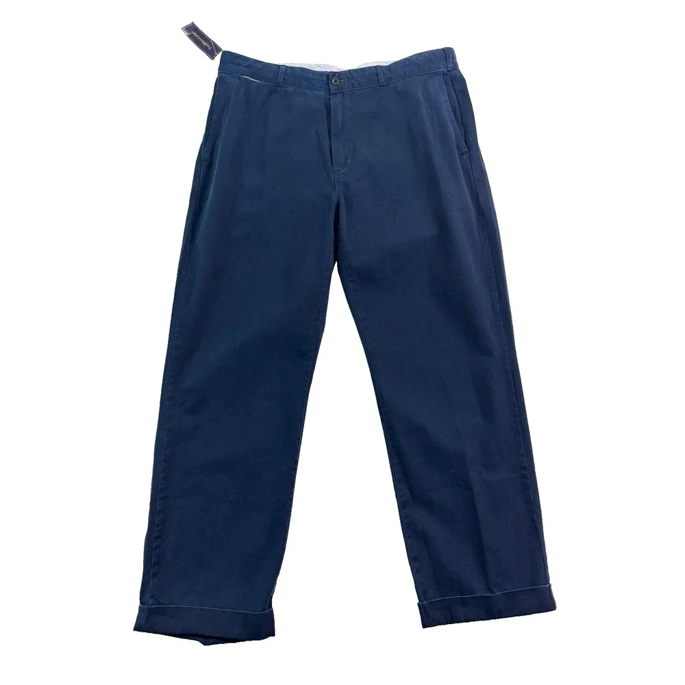 NEW Polo Ralph Lauren 38x30 Navy Blue Buckle Cinch Back Pants GI FIT‎ cotton Vtg
